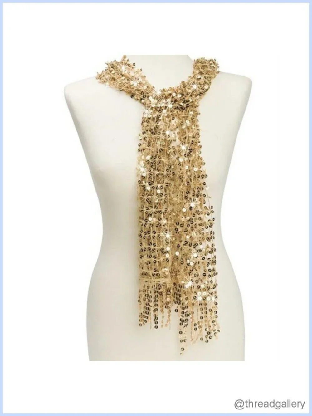 Women's Sequin Scarf Shawl Wrap Necktie Belt Party Accessory